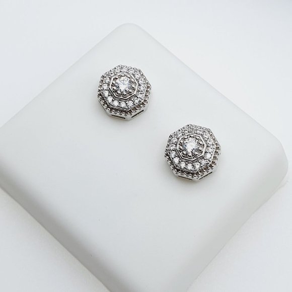 "925 Sterling Silver Plated CZ Earrings, EVBRS417 - Picture 8 of 10